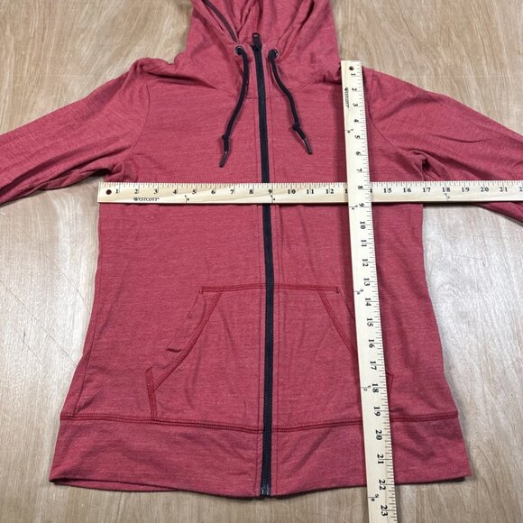 American Giant Women's Red Full Zip Hoodie Size Medium USA Lightweight - Picture 3 of 5